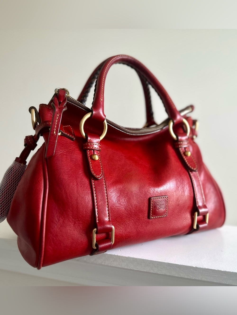 Dooney & Bourke Vintage Red Florentine Satchel EUC - Picture 15 of 15